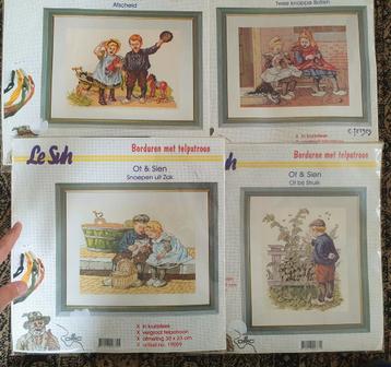 vintage ot en sien 4 x borduurpakket  beschikbaar voor biedingen