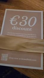 30 euro korting Brandfield, Eén persoon, Kortingsbon