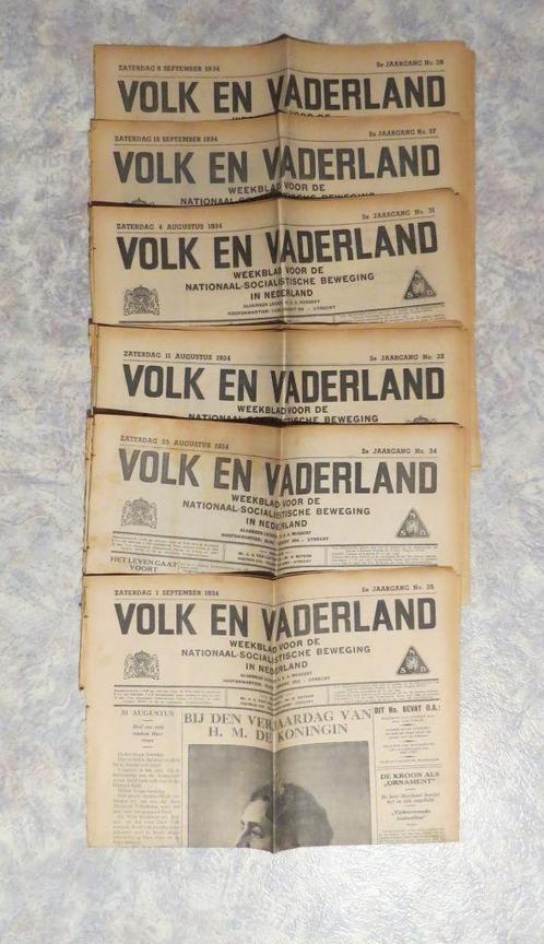Krant Nederland Vaderland Bezetting Beweging Volk NSB Tijd, Verzamelen, Tijdschriften, Kranten en Knipsels, Krant, Nederland, 1920 tot 1940