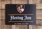 Hertog Jan liefde voor bier reclamebord van metaal wandbord, Verzamelen, Biermerken, Ophalen of Verzenden, Nieuw, Reclamebord, Plaat of Schild
