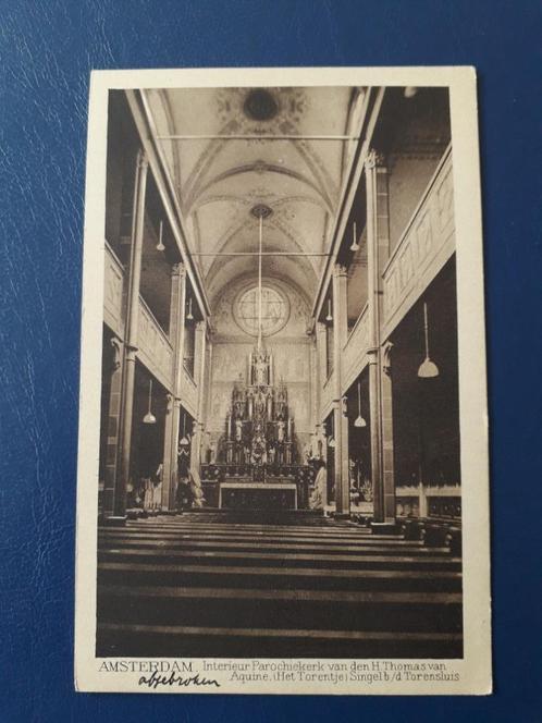 Parochiekerk Interieur Thomas van Aquino Amsterdam (58), Verzamelen, Ansichtkaarten | Nederland, Ongelopen, Noord-Holland, 1940 tot 1960