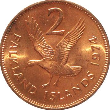 Falklandeilanden 2 pence 1974 (UNC) beschikbaar voor biedingen