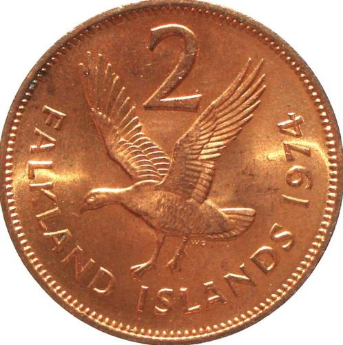 Falklandeilanden 2 pence 1974 (UNC), Postzegels en Munten, Munten | Amerika, Losse munt, Zuid-Amerika, Ophalen of Verzenden