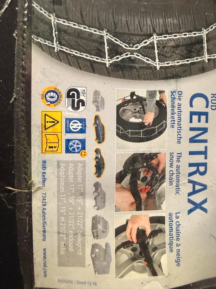 RUD Centrax Sneeuwkettingen 17" & 19" met Adapters, Auto diversen, Sneeuwkettingen, Gebruikt, Ophalen