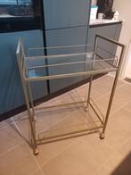 Stijlvol goudkleurig drank- of decoratie karretje, Huis en Inrichting, Ophalen, Zo goed als nieuw