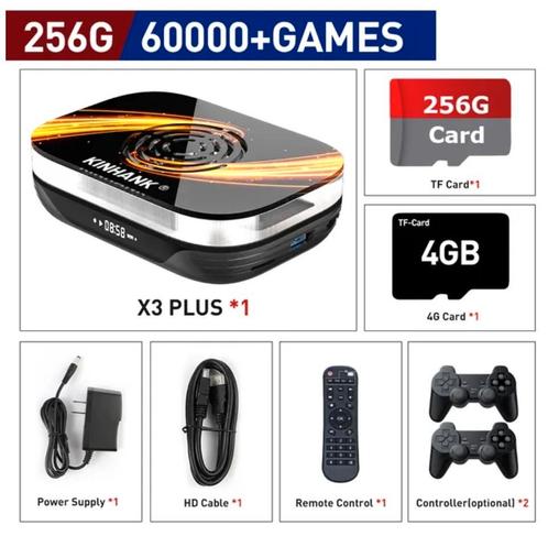 Kinhank X3 Plus Retro Game Console – 256GB – 60.000+ Games, Spelcomputers en Games, Games | Overige, Nieuw, 1 speler, Ophalen of Verzenden