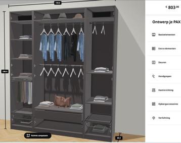 IKEA PAX kledingkast 200x58x234cm, Bezorg-/montageoptie - afbeelding 2