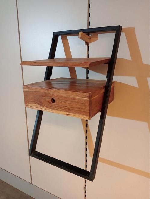 Nieuw wandmeubel acaciahout met lade 45cm nu voor €45, Huis en Inrichting, Woonaccessoires | Wandplanken en Boekenplanken, Nieuw