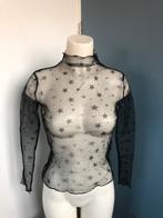 Doorschijnend gaas sterren zwart topje xs s, Zwart, Ophalen of Verzenden, Zo goed als nieuw, X