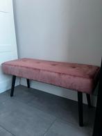 Roze velvet bankje, Ophalen, Minder dan 50 cm, 75 tot 100 cm, Zo goed als nieuw