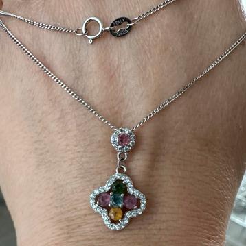 Toermalijn hanger/ketting 925 zilver beschikbaar voor biedingen