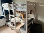 Hoogslaper van hout met Bureau & Opberglades, Ophalen, Gebruikt, Eenpersoons, 200 cm