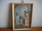 Ouderwets lijstje met religieuze prent achter glas, Ophalen of Verzenden, Zo goed als nieuw, Overige typen, Christendom | Katholiek