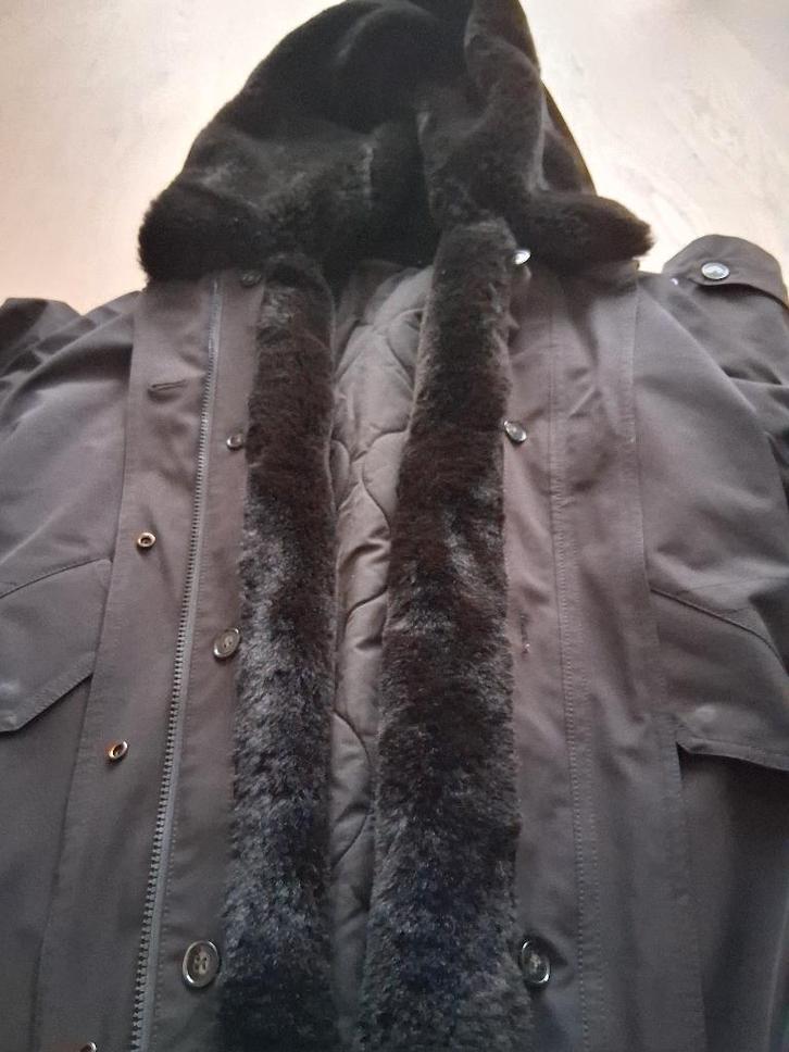 Airforce parka met binnenjas (nepbontkraag) maat S, Kleding | Dames, Jassen | Winter, Gedragen, Maat 36 (S), Zwart, Verzenden