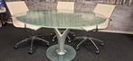 Rolf Benz Glazen Ronde design tafel - 130cm, Huis en Inrichting, Tafels | Salontafels, Ophalen, 50 tot 75 cm, Rond, Zo goed als nieuw