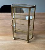 Klein vitrinekastje glas messing, Huis en Inrichting, Kasten | Vitrinekasten, Minder dan 50 cm, Ophalen of Verzenden, Minder dan 25 cm