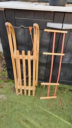 Houten slee met rugleuning Davos 100, Kinderen en Baby's, Speelgoed | Buiten | Sleeën, Ophalen, Rugleuning, Gebruikt, Hout