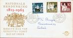 Nederland 3x FDC van 1963 en 1964 nr. 61, 63 en 64, Postzegels en Munten, Postzegels | Nederland, Verzenden, Na 1940, Gestempeld