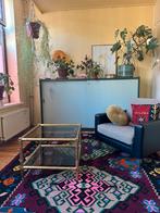 Hollywood regency messing en glazen tafel, Ophalen, Minder dan 45 cm, Gebruikt, Hollywood regency