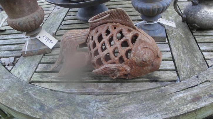 gietijzeren vis verlichting, Tuin en Terras, Tuinbeelden, Nieuw, Dierenbeeld, Metaal, Ophalen of Verzenden