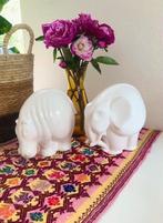 Olifant Nijlpaard Witte dieren Vintage 21cm Art Deco, Ophalen of Verzenden, Zo goed als nieuw, Dier