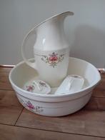 Vintage Lampetstel met Bloemenmotief, Antiek en Kunst, Antiek | Keramiek en Aardewerk, Ophalen