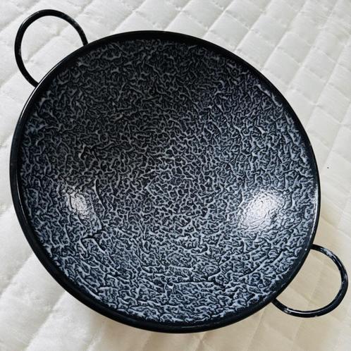 Grijs gewolkt emaille wok pannen, Antiek en Kunst, Antiek | Emaille, Ophalen