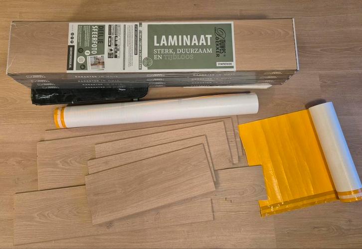 Douwes Dekker Kamille Laminaat 8m2 + Ondervloer, Doe-het-zelf en Verbouw, Vloerdelen en Plavuizen, Nieuw, Laminaat, Hout, 50 tot 150 cm