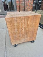 2x Massief Eiken Blok op Wielen, Ophalen, Gebruikt