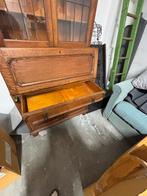 Vintage Houten Secretaire met Glas-in-lood, Ophalen, Gebruikt