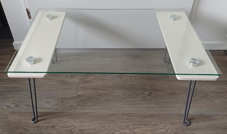 Erg leuke retro Ikea salontafel, van glas., Huis en Inrichting, Tafels | Salontafels, Gebruikt, Minder dan 50 cm, 50 tot 100 cm