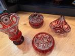 Uberfang Kristal Set - Saksisch Rood - 4 Delig, Antiek en Kunst, Antiek | Glas en Kristal, Ophalen of Verzenden