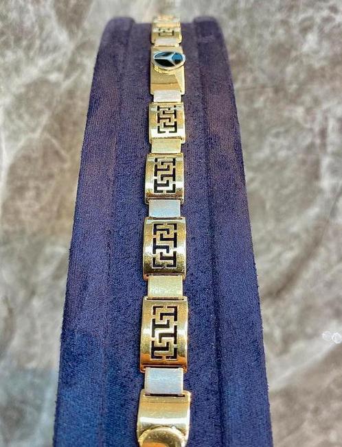 Gouden Armband Mercedes 14k, Sieraden, Tassen en Uiterlijk, Armbanden, Zo goed als nieuw, Goud, Goud, Met edelsteen, Met strass