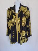 Grappig zwart-groen damesshirt met eraan vast genaaid vest M, Maat 38/40 (M), ., Ophalen of Verzenden, Zo goed als nieuw