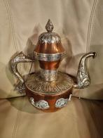 Vintage zilveren & koperen Tibetaanse theepot, Antiek en Kunst, Ophalen of Verzenden