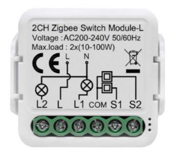 Tuya ZigBee 3.0 inbouwschakelaar 2CH zonder neutrale draad beschikbaar voor biedingen