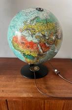 Vintage Verlichte Globe / wereldbol, Ophalen, Verlicht, Gebruikt