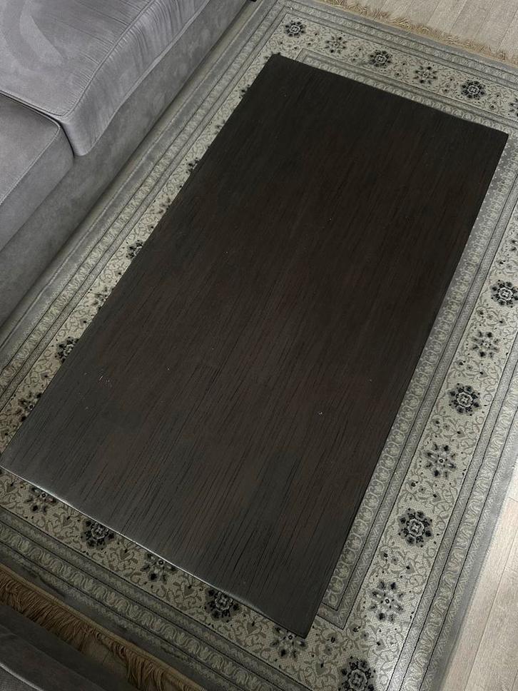 Houten salontafel - donkerbruin, Huis en Inrichting, Tafels | Salontafels, Gebruikt, Minder dan 50 cm, 100 tot 150 cm, 150 tot 200 cm