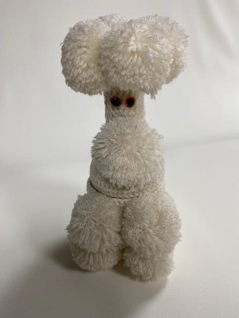 Vintage poedel gebreide flessen cover pom-pom retro jaren 70, Verzamelen, Retro, Huis en Inrichting, Ophalen