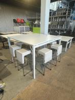 Sta- Vergadertafel Wit 160x160cm., Ophalen, Gebruikt