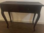 Donkerhouten haltafel, Huis en Inrichting, Ophalen, Gebruikt, 25 tot 50 cm, Rechthoekig