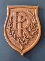 houten schild PR houtsnijwerk wand-paneel hout hxb 45x33,5cm, Antiek en Kunst, Ophalen of Verzenden
