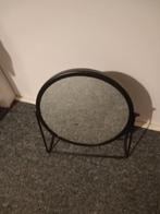 Zwarte ronde spiegel op standaard, Ophalen, Minder dan 50 cm, Rond, Zo goed als nieuw