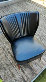 Vintage cocktail fauteuil / stoel zwart, Huis en Inrichting, Fauteuils, Ophalen, Gebruikt, Minder dan 75 cm, 50 tot 75 cm