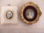 Twee antieke MINIATUREN Schilderij Portret Dame Vrouw, Antiek en Kunst, Kunst | Schilderijen | Klassiek, Ophalen of Verzenden