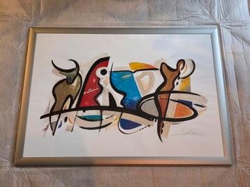 Abstract Schilderij met Lijst - 76x106 cm beschikbaar voor biedingen