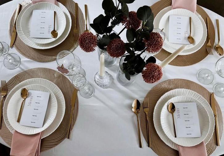 Servies en tafelstyling 21diner huren, Hobby en Vrije tijd, Feestartikelen | Verhuur, Nieuw, Ophalen of Verzenden