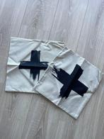 Set van 2 kussenhoezen, Ophalen of Verzenden, Nieuw, Beige, Vierkant