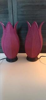 Bedlamp tafellamp tulp tulip aubergine, Huis en Inrichting, Ophalen of Verzenden, Zo goed als nieuw, Minder dan 50 cm