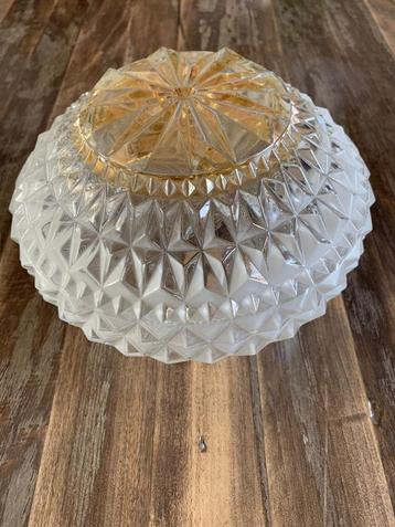 Mooie vintage glazen plafonnière/lampenkap beschikbaar voor biedingen